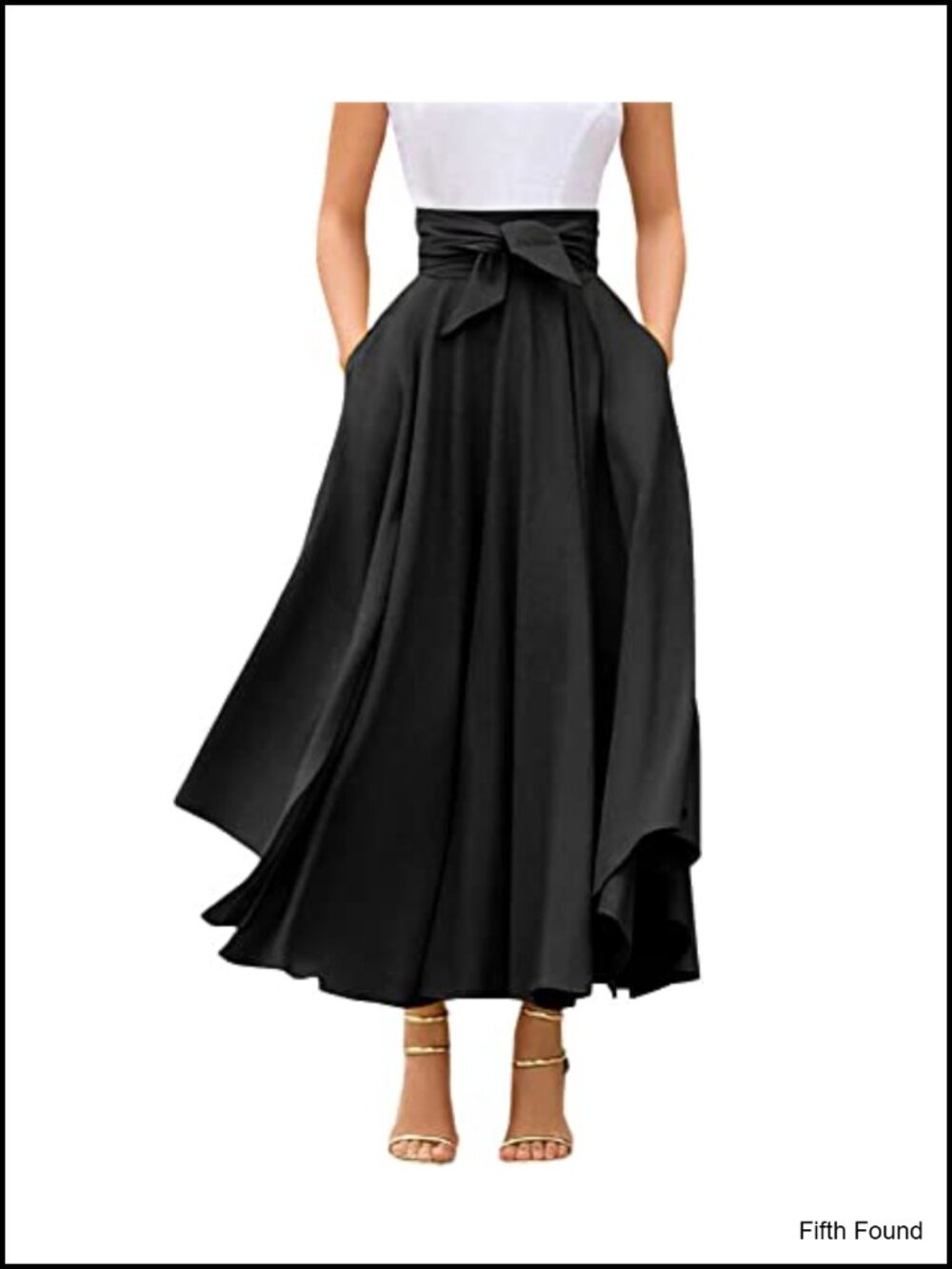 Elegant High Waisted Side Slit Maxi Skirt with Pockets Flowy